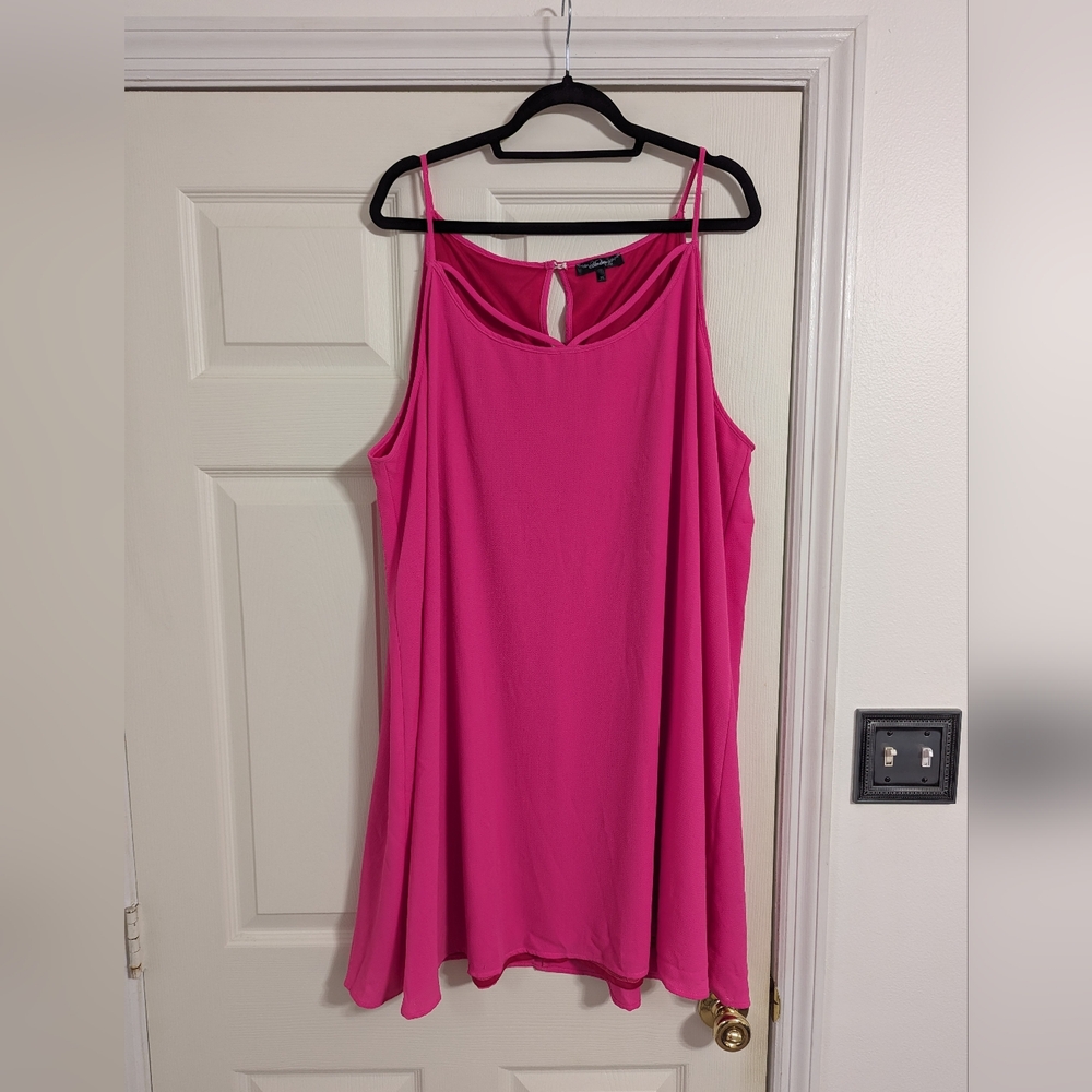 Andree bright pink dress strappy Aline Short Dress size 3X